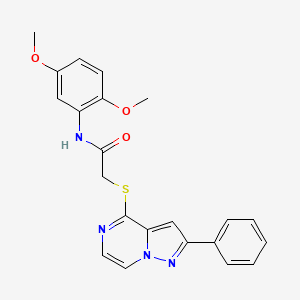 molecular formula C22H20N4O3S B6560081 N-(2,5-dimethoxyphenyl)-2-({2-phenylpyrazolo[1,5-a]pyrazin-4-yl}sulfanyl)acetamide CAS No. 1021216-23-8