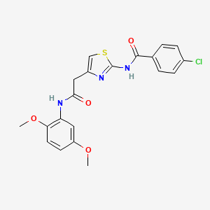 molecular formula C20H18ClN3O4S B6560082 4-chloro-N-(4-{[(2,5-dimethoxyphenyl)carbamoyl]methyl}-1,3-thiazol-2-yl)benzamide CAS No. 921585-12-8