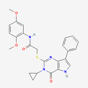 2-({3-cyclopropyl-4-oxo-7-phenyl-3H,4H,5H-pyrrolo[3,2-d]pyrimidin-2-yl}sulfanyl)-N-(2,5-dimethoxyphenyl)acetamide