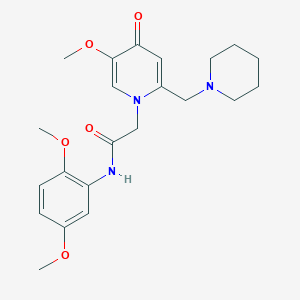 molecular formula C22H29N3O5 B6560094 N-(2,5-dimethoxyphenyl)-2-{5-methoxy-4-oxo-2-[(piperidin-1-yl)methyl]-1,4-dihydropyridin-1-yl}acetamide CAS No. 946263-27-0