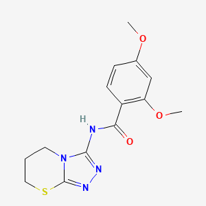 molecular formula C14H16N4O3S B6560113 2,4-dimethoxy-N-{5H,6H,7H-[1,2,4]triazolo[3,4-b][1,3]thiazin-3-yl}benzamide CAS No. 946222-42-0