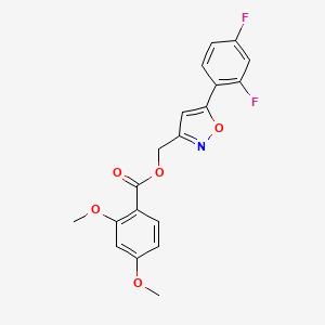 molecular formula C19H15F2NO5 B6560120 [5-(2,4-difluorophenyl)-1,2-oxazol-3-yl]methyl 2,4-dimethoxybenzoate CAS No. 1021217-83-3