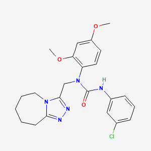1-(3-chlorophenyl)-3-(2,4-dimethoxyphenyl)-3-({5H,6H,7H,8H,9H-[1,2,4]triazolo[4,3-a]azepin-3-yl}methyl)urea