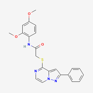 molecular formula C22H20N4O3S B6560143 N-(2,4-dimethoxyphenyl)-2-({2-phenylpyrazolo[1,5-a]pyrazin-4-yl}sulfanyl)acetamide CAS No. 1021252-10-7