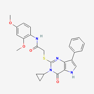 molecular formula C25H24N4O4S B6560146 2-({3-cyclopropyl-4-oxo-7-phenyl-3H,4H,5H-pyrrolo[3,2-d]pyrimidin-2-yl}sulfanyl)-N-(2,4-dimethoxyphenyl)acetamide CAS No. 1021258-39-8