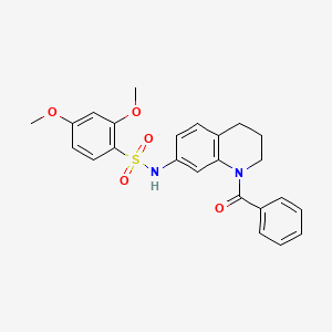 molecular formula C24H24N2O5S B6560182 N-(1-benzoyl-1,2,3,4-tetrahydroquinolin-7-yl)-2,4-dimethoxybenzene-1-sulfonamide CAS No. 946290-18-2