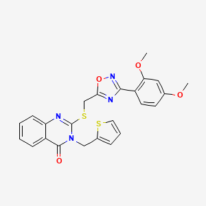 2-({[3-(2,4-dimethoxyphenyl)-1,2,4-oxadiazol-5-yl]methyl}sulfanyl)-3-[(thiophen-2-yl)methyl]-3,4-dihydroquinazolin-4-one