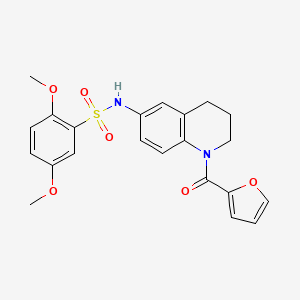 molecular formula C22H22N2O6S B6560214 N-[1-(furan-2-carbonyl)-1,2,3,4-tetrahydroquinolin-6-yl]-2,5-dimethoxybenzene-1-sulfonamide CAS No. 946333-45-5