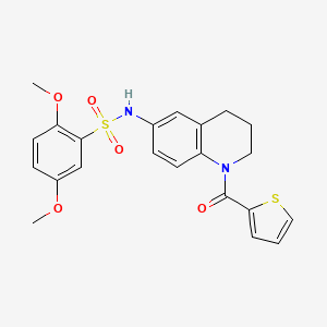 2,5-dimethoxy-N-[1-(thiophene-2-carbonyl)-1,2,3,4-tetrahydroquinolin-6-yl]benzene-1-sulfonamide
