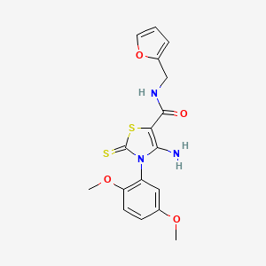molecular formula C17H17N3O4S2 B6560269 4-amino-3-(2,5-dimethoxyphenyl)-N-[(furan-2-yl)methyl]-2-sulfanylidene-2,3-dihydro-1,3-thiazole-5-carboxamide CAS No. 1021252-73-2