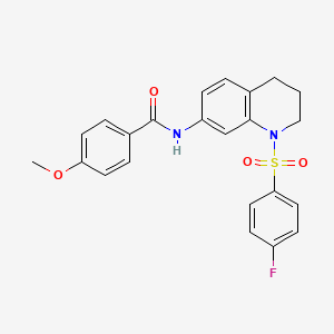 molecular formula C23H21FN2O4S B6560281 N-[1-(4-fluorobenzenesulfonyl)-1,2,3,4-tetrahydroquinolin-7-yl]-4-methoxybenzamide CAS No. 946298-50-6