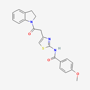 molecular formula C21H19N3O3S B6560297 N-{4-[2-(2,3-dihydro-1H-indol-1-yl)-2-oxoethyl]-1,3-thiazol-2-yl}-4-methoxybenzamide CAS No. 921835-44-1