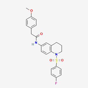 molecular formula C24H23FN2O4S B6560311 N-[1-(4-fluorobenzenesulfonyl)-1,2,3,4-tetrahydroquinolin-6-yl]-2-(4-methoxyphenyl)acetamide CAS No. 946211-92-3