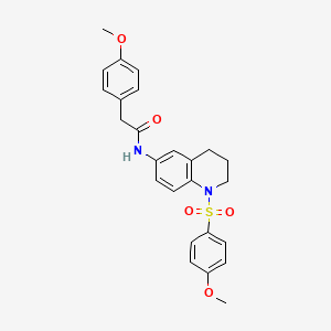 molecular formula C25H26N2O5S B6560316 N-[1-(4-methoxybenzenesulfonyl)-1,2,3,4-tetrahydroquinolin-6-yl]-2-(4-methoxyphenyl)acetamide CAS No. 946382-56-5