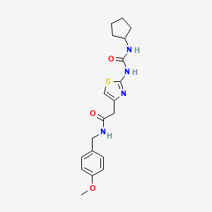 2-{2-[(cyclopentylcarbamoyl)amino]-1,3-thiazol-4-yl}-N-[(4-methoxyphenyl)methyl]acetamide
