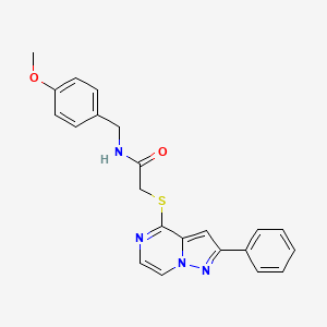 N-[(4-methoxyphenyl)methyl]-2-({2-phenylpyrazolo[1,5-a]pyrazin-4-yl}sulfanyl)acetamide