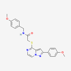 molecular formula C23H22N4O3S B6560400 N-[(4-methoxyphenyl)methyl]-2-{[2-(4-methoxyphenyl)pyrazolo[1,5-a]pyrazin-4-yl]sulfanyl}acetamide CAS No. 1021255-87-7
