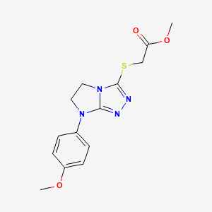 molecular formula C14H16N4O3S B6560438 methyl 2-{[7-(4-methoxyphenyl)-5H,6H,7H-imidazo[2,1-c][1,2,4]triazol-3-yl]sulfanyl}acetate CAS No. 921859-98-5