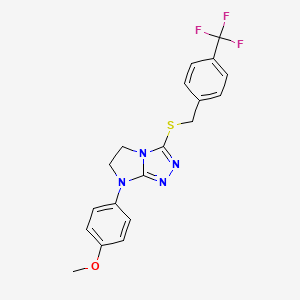 molecular formula C19H17F3N4OS B6560440 7-(4-methoxyphenyl)-3-({[4-(trifluoromethyl)phenyl]methyl}sulfanyl)-5H,6H,7H-imidazo[2,1-c][1,2,4]triazole CAS No. 921541-25-5