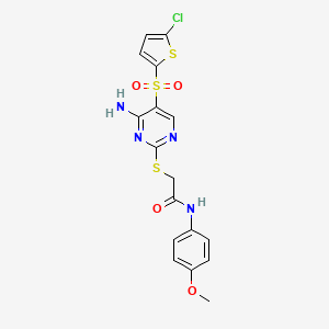 2-({4-amino-5-[(5-chlorothiophen-2-yl)sulfonyl]pyrimidin-2-yl}sulfanyl)-N-(4-methoxyphenyl)acetamide