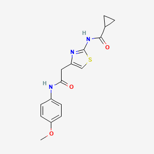 molecular formula C16H17N3O3S B6560473 N-(4-{[(4-methoxyphenyl)carbamoyl]methyl}-1,3-thiazol-2-yl)cyclopropanecarboxamide CAS No. 921548-75-6