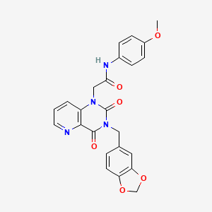 molecular formula C24H20N4O6 B6560479 2-{3-[(2H-1,3-benzodioxol-5-yl)methyl]-2,4-dioxo-1H,2H,3H,4H-pyrido[3,2-d]pyrimidin-1-yl}-N-(4-methoxyphenyl)acetamide CAS No. 923122-48-9