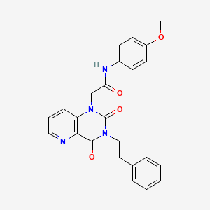 molecular formula C24H22N4O4 B6560482 2-[2,4-dioxo-3-(2-phenylethyl)-1H,2H,3H,4H-pyrido[3,2-d]pyrimidin-1-yl]-N-(4-methoxyphenyl)acetamide CAS No. 921871-09-2