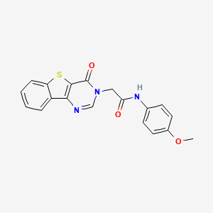 molecular formula C19H15N3O3S B6560484 N-(4-methoxyphenyl)-2-{6-oxo-8-thia-3,5-diazatricyclo[7.4.0.0^{2,7}]trideca-1(13),2(7),3,9,11-pentaen-5-yl}acetamide CAS No. 1021207-32-8