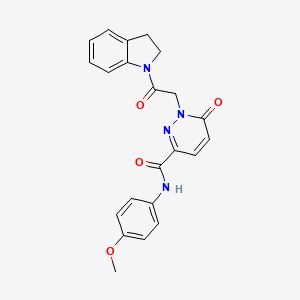 molecular formula C22H20N4O4 B6560487 1-[2-(2,3-dihydro-1H-indol-1-yl)-2-oxoethyl]-N-(4-methoxyphenyl)-6-oxo-1,6-dihydropyridazine-3-carboxamide CAS No. 920249-01-0