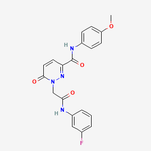 molecular formula C20H17FN4O4 B6560521 1-{[(3-fluorophenyl)carbamoyl]methyl}-N-(4-methoxyphenyl)-6-oxo-1,6-dihydropyridazine-3-carboxamide CAS No. 920157-18-2