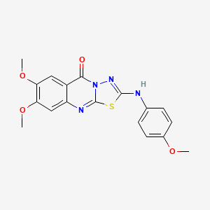 molecular formula C18H16N4O4S B6560531 7,8-dimethoxy-2-[(4-methoxyphenyl)amino]-5H-[1,3,4]thiadiazolo[2,3-b]quinazolin-5-one CAS No. 1021260-78-5