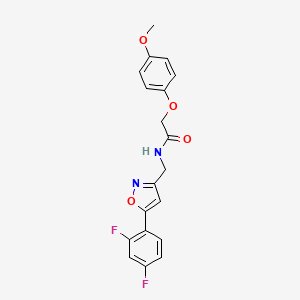 molecular formula C19H16F2N2O4 B6560540 N-{[5-(2,4-difluorophenyl)-1,2-oxazol-3-yl]methyl}-2-(4-methoxyphenoxy)acetamide CAS No. 1021216-69-2