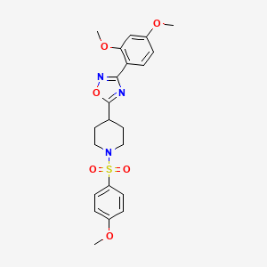 molecular formula C22H25N3O6S B6560553 4-[3-(2,4-dimethoxyphenyl)-1,2,4-oxadiazol-5-yl]-1-(4-methoxybenzenesulfonyl)piperidine CAS No. 1021261-16-4