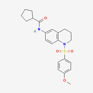molecular formula C22H26N2O4S B6560576 N-[1-(4-methoxybenzenesulfonyl)-1,2,3,4-tetrahydroquinolin-6-yl]cyclopentanecarboxamide CAS No. 946260-45-3