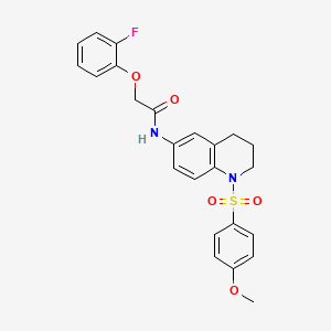 molecular formula C24H23FN2O5S B6560610 2-(2-fluorophenoxy)-N-[1-(4-methoxybenzenesulfonyl)-1,2,3,4-tetrahydroquinolin-6-yl]acetamide CAS No. 946213-03-2