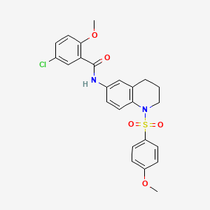 molecular formula C24H23ClN2O5S B6560622 5-chloro-2-methoxy-N-[1-(4-methoxybenzenesulfonyl)-1,2,3,4-tetrahydroquinolin-6-yl]benzamide CAS No. 946335-94-0