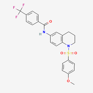 molecular formula C24H21F3N2O4S B6560632 N-[1-(4-methoxybenzenesulfonyl)-1,2,3,4-tetrahydroquinolin-6-yl]-4-(trifluoromethyl)benzamide CAS No. 946382-72-5