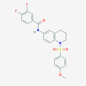 molecular formula C23H20F2N2O4S B6560643 3,4-difluoro-N-[1-(4-methoxybenzenesulfonyl)-1,2,3,4-tetrahydroquinolin-6-yl]benzamide CAS No. 946260-69-1