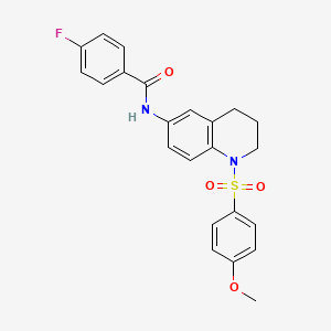 molecular formula C23H21FN2O4S B6560650 4-fluoro-N-[1-(4-methoxybenzenesulfonyl)-1,2,3,4-tetrahydroquinolin-6-yl]benzamide CAS No. 946335-98-4