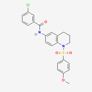 molecular formula C23H21ClN2O4S B6560661 3-chloro-N-[1-(4-methoxybenzenesulfonyl)-1,2,3,4-tetrahydroquinolin-6-yl]benzamide CAS No. 946336-14-7