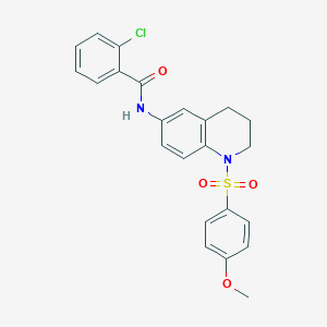 molecular formula C23H21ClN2O4S B6560676 2-chloro-N-[1-(4-methoxybenzenesulfonyl)-1,2,3,4-tetrahydroquinolin-6-yl]benzamide CAS No. 946382-88-3