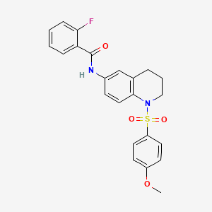 molecular formula C23H21FN2O4S B6560681 2-fluoro-N-[1-(4-methoxybenzenesulfonyl)-1,2,3,4-tetrahydroquinolin-6-yl]benzamide CAS No. 946212-73-3