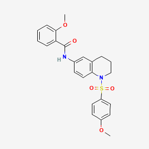 molecular formula C24H24N2O5S B6560696 2-methoxy-N-[1-(4-methoxybenzenesulfonyl)-1,2,3,4-tetrahydroquinolin-6-yl]benzamide CAS No. 946212-87-9