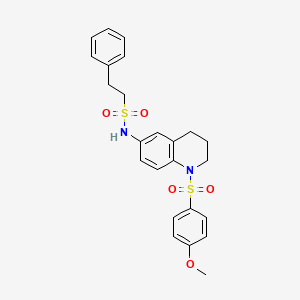 molecular formula C24H26N2O5S2 B6560703 N-[1-(4-methoxybenzenesulfonyl)-1,2,3,4-tetrahydroquinolin-6-yl]-2-phenylethane-1-sulfonamide CAS No. 946283-90-5