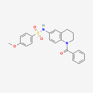 molecular formula C23H22N2O4S B6560728 N-(1-benzoyl-1,2,3,4-tetrahydroquinolin-6-yl)-4-methoxybenzene-1-sulfonamide CAS No. 946380-87-6