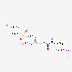 N-(4-fluorophenyl)-2-{[5-(4-methoxybenzenesulfonyl)-6-oxo-1,6-dihydropyrimidin-2-yl]sulfanyl}acetamide