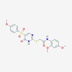 N-(2,4-dimethoxyphenyl)-2-{[5-(4-methoxybenzenesulfonyl)-6-oxo-1,6-dihydropyrimidin-2-yl]sulfanyl}acetamide