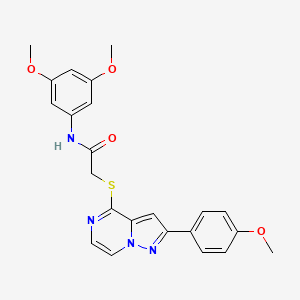molecular formula C23H22N4O4S B6560823 N-(3,5-dimethoxyphenyl)-2-{[2-(4-methoxyphenyl)pyrazolo[1,5-a]pyrazin-4-yl]sulfanyl}acetamide CAS No. 1021255-69-5