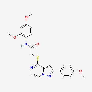 molecular formula C23H22N4O4S B6560829 N-(2,4-dimethoxyphenyl)-2-{[2-(4-methoxyphenyl)pyrazolo[1,5-a]pyrazin-4-yl]sulfanyl}acetamide CAS No. 1021228-60-3