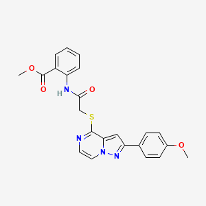 molecular formula C23H20N4O4S B6560865 methyl 2-(2-{[2-(4-methoxyphenyl)pyrazolo[1,5-a]pyrazin-4-yl]sulfanyl}acetamido)benzoate CAS No. 1021228-94-3